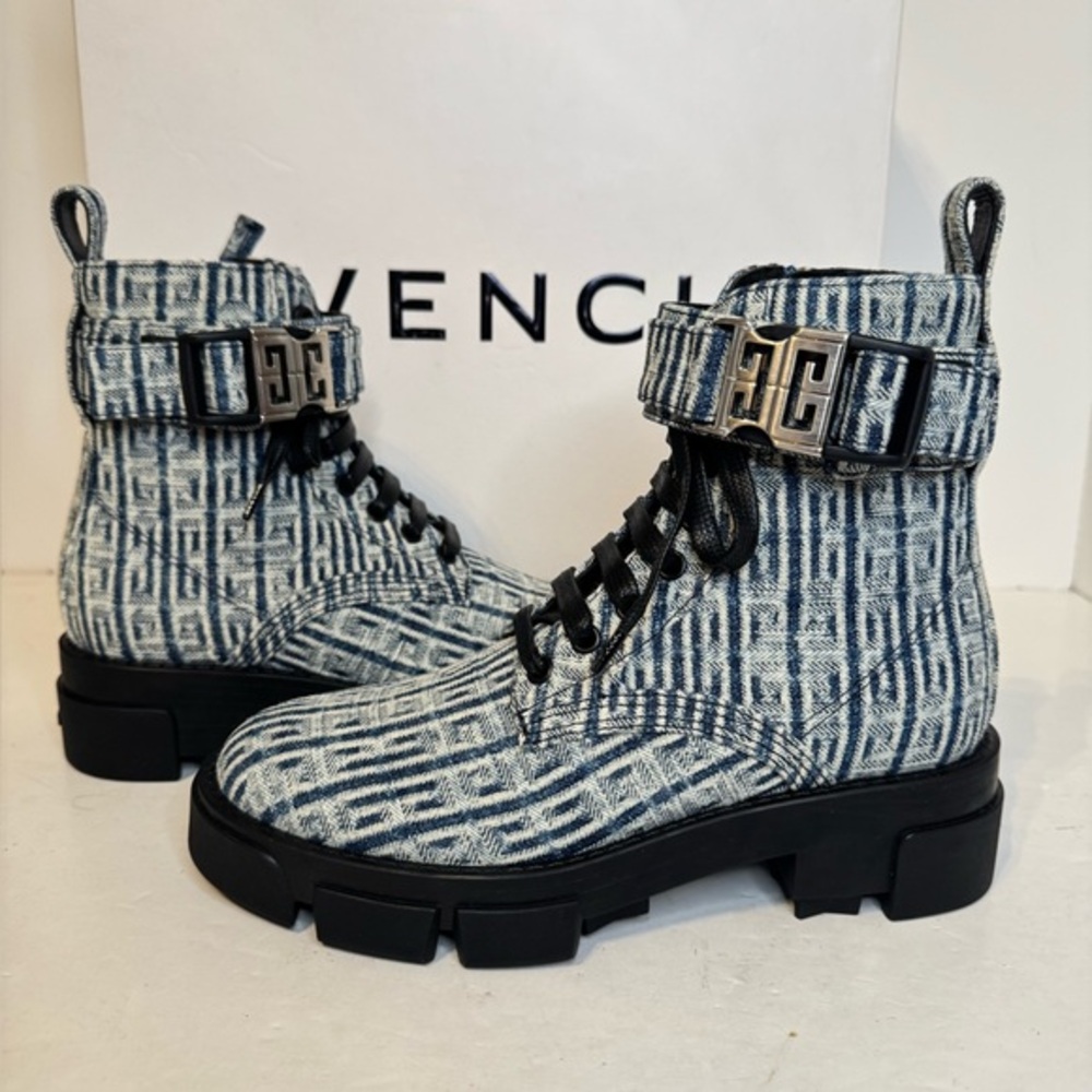 Givenchy 4G Denim Terra Boots Size 35.5/US5.5 W/Box (Retail $1150)